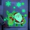 Pegatinas de Pared de Reno de Papá Noel que Brillan en la Oscuridad para Sala de Estar y Dormitorio, Pegatinas Decorativas de Pared de Fondo para Ambiente Festivo, Pegatinas de Pared Autoadhesivas
