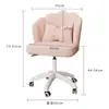 Silla de ruedas con pétalos silla giratoria para computadora con polea dormitorio de niñas silla de computadora de franela silla cómoda para maquillaje