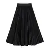 Falda de Moda Feiyuan Simple de Color Sólido Versátil Acampanada para Mujer, Nuevo Estilo Primavera/Verano, Elegante y Suave Falda Plisada con Caída