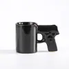 Caneca de Cerâmica com Cabo de Arma Caneca de Café Preta com Empunhadura de Arma 350ml Caneca Única para Entusiastas de Armas