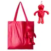 Novo Modelo Fabricante Fornece Boneca Urso de Pelúcia Sacola de Compras Dobrável Portátil Criativa Animal de Desenho Animado Bolsa de Armazenamento Atacado