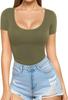 Camiseta Sexy de Manga Larga con Escote Bajo Ajustada a la Figura con Lazo en la Cintura para Mujer Estilo Europeo y Americano Amazon 2024