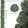 Guirlanda de Folhagem Artificial de Hera Videira Folhas Artificiais de Eucalipto Árvore da Fortuna Planta de Flor Artificial Redonda de Plástico Videira