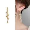 Pendientes de Cadena de Estrella de Cinco Puntas con Circonita Sentido Avanzado Hilo para Oreja de Estrella Borla Luz de Estrella Lujo Todo-partido Pendientes Franceses en stock