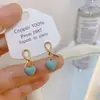 Banho de Ouro Real, Coleção Série Azul Moda Coreana e Japonesa, Brincos de Esmalte com Efeito Gotejante para Mulheres, Novos Brincos e Acessórios de Luxo Leve Nicho