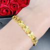 Pulsera de corazón con flor de coche con hebilla de temperamento, chapada en oro, hecha a mano, con corazón de melocotón y flor de coche, hermosa pulsera para el Día de San Valentín