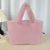 Bolso tote para mujer, bolso de mano de piel sintética de conejo, bolso tote de felpa para mujer otoño/invierno, color caramelo, bolso de hombro y bolso cruzado versátil