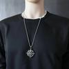 Colar Masculino Bússola Hip-Hop Tendência Estilo Europeu e Americano, Corrente Longa para Suéter Punk Street Style Fashionável e Versátil para Mulheres