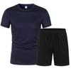 Traje deportivo informal de manga corta con capucha y secado rápido para hombre de verano 2023