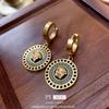 Pendientes de Lujo Ligero Medusa Retrato de Ángel Geométricos Redondos Pendientes Moda 2026 Joyería al por Mayor para Mujeres