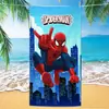 Toalla de playa Marvel Spider-Man de exportación transfronteriza, microfibra ultrafina, doble cara, absorbente, toalla de baño de playa de dibujos animados para niños