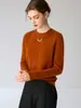 Suéter de cuello redondo 100% cachemira pura para mujer, nuevo suéter básico de punto liso para otoño e invierno, jersey de cachemira ajustado