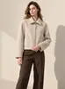 Abrigo de Cachemira Estilo Coreano Otoño/Invierno 2026 para Figuras Petites, Elegante Chaqueta de Solapa para Commuter con Mezcla de Lana de Oveja