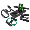 Set de Rueda Abdominal Silenciosa Roja Entrenador Multifuncional Quema Grasa Ejercicio de Músculos Abdominales Combinación de Soporte para Flexiones de Interior