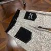 Jeans de Pierna Recta Lavados Estilo Americano Estampado de Leopardo Guadaña para Hombres y Mujeres Bolsillos Frontales Amplios Versátiles Personalizados Pantalones de Longitud Completa