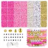 Kit de Argila Macia com 28 Compartimentos Mais Vendido Transfronteiriço, Miçangas de Argila Miçangas com Letras CCB Conjunto para Fazer DIY, Acessórios para Pulseira