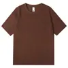 Camiseta de Manga Corta para Hombre de Algodón Puro Pesado 260g, Estilo Veraniego con Cuello Redondo y Hombros Caídos, Hilo Doble 32/1, Corte Holgado, Color Sólido, Casual