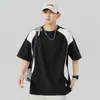 Camiseta de manga corta con cuello redondo para hombre, marca de moda, top versátil, nuevo verano 2025, holgada, simple, de media manga, camiseta para hombre