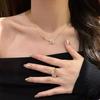 Collar de Doble Rosa de Diamantes Retro Estilo Francés para Mujer Pulsera Elegante de Camelia de Lujo Ligero Anillo de Flor Antigua Familia Xiao Xiang