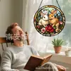 Pingente de Coelho Fofo de Vidro Colorido Ornamento de Vidro para Casa Decoração de Janela Jardim Pegador de Sol