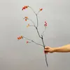 Hojas de Arce Rojas Artificiales, Ramas de Arce Verdes de Otoño, Adornos de Decoración para Sala de Estar de Árbol de Arce, Ramas Secas, Arreglos Florales para Jarrón, Plantas Falsas
