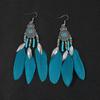 Aretes Turquesa Bohemios Europeos y Americanos Retro Búho Geométricos Atrapasueños Pluma Borla Aretes Mujeres