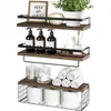 En Stock Estilo Europeo Estante Decorativo Flotante Divisor de Baño Estante de Almacenamiento Cocina Sala de Estar Hierro Forjado Montado en Pared Estante de Exhibición de Adornos