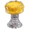 Portavelas de Vidrio Transparente Alto Amarillo Lotus Rojo Mantequilla Sin Humo Sin Cera Resistente a Altas Temperaturas Fabricante Doméstico