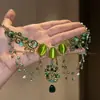 Colar com Franjas de Strass Resistente Estilo Palácio, Estilo Floresta Fresco e Fashion, Exquisito e de Alto Padrão, Colar de Luxo Leve e Alto Valor Estético