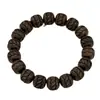 Pulsera Tallada Preciosa con Alto Contenido de Aceite y Grado Resistente al Agua, Anillo de Estilo Liso Unisex con Forma Natural de Cuentas de Madera Antigua, Pulsera Coleccionable, Hilo de Cuentas Budistas
