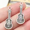 Accesorios para Joyería DIY Notas Musicales Guitarra Colgante de Aleación Vintage Antiguo Plata Llavero Pendientes Collar Dijes Pequeños