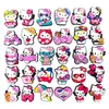 Fofo Super Fofo Hello Kitty 78 terno Sapatos Caverna Sapatos Flor Zhibixing Borracha Macia DIY Aluno croc Acessórios