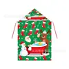 Capa con Capucha de Fabricación Personalizada Transfronteriza Nuevo Producto con Estampado de Patrón de Reno Navideño, Muñeco de Nieve y Papá Noel