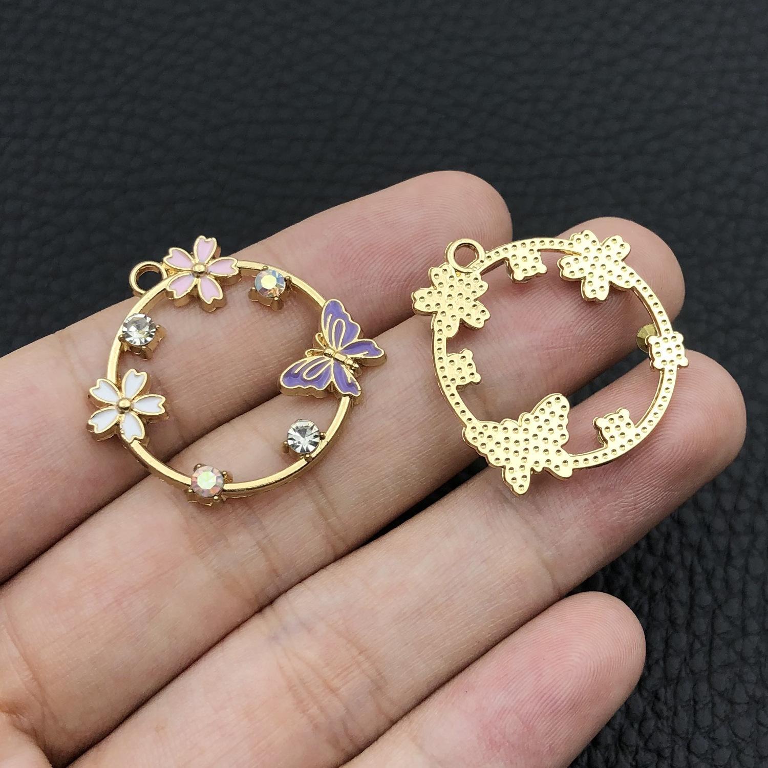 19002-XP-滴油环荷花紫蝴蝶28x27mm-2.6g0