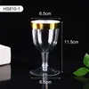 Vasos Desechables para Vino Tinto Más Vendidos Transfronterizos de Amazon, Vasos de Plástico, Copas de Tallo Duro Transparente de PS, Vasos para Fiesta