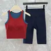 Sujetador deportivo a prueba de golpes con forma de I para mujer, conjunto de sujetador de fitness de una sola pieza con bloques de color para verano, para correr y yoga