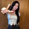 Gargantilha de Tira Vermelha para Pescoço de Zhao Meiyan Fita de Veludo Coreana Acessórios Corrente para Clavícula Colar Lenço de Seda