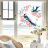 Pegatinas de Ventana de Flores y Pájaros Hermosos Transfronterizas Adecuadas para Embellecimiento y Decoración de Dormitorio, Sala de Estar, Estudio, Pegatinas Electrostáticas para Vidrio al por Mayor