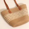 Bolsa de Palha Trançada com Alça de Padrão Temperamental Novo Estilo Simples Grande Capacidade Bolsa de Palha Bolsa Trançada Bolsa de Praia para Férias Bolsa Feminina Versátil
