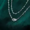 Collar de Amor Plata 999 Cadena Desnuda Collar Clavícula Collar Explosión de Venta en Vivo
