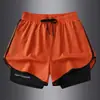 Pantalones Cortos Calientes Transfronterizos Explosiones Pantalones Cortos Deportivos para Hombre de Verano Falsos de Dos Piezas Bolsillo Trasero para Hombre