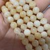 Cuentas dispersas de topacio beige natural, cuentas redondas de topacio beige, accesorios de joyería para bricolaje, cuentas hechas a mano