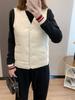 Nuevo Chaleco de Plumas de Alta Esponjosidad y Ligereza, Relleno de Plumas de Pato Blanco, Casual Holgado, Cuello en V, Chaleco Chaqueta para Usar por Dentro y por Fuera
