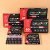 Conjunto de Canetas Marcadoras Acrílicas Líquidas Atacado Direto Transfronteiriço com 120 Cores 168 Cores com Caixas Vermelhas e Pretas, Canetas de Aquarela com Ponta Macia, Conjunto de Canetas para Graffiti