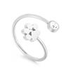 Anillo Japonés y Coreano Lindo de Dibujos Animados Pata de Gato Abierta Huella de Gato Zircón para Mujer Acero Inoxidable Simple Anillo Lindo para Niña