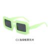 GLAZZY2023 Nuevas Gafas de Sol de PC de Doble Puente Personalidad Europea y Americana Caja Color Gelatina Gafas de Sol Coloridas de Moda para Mujeres