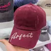 Gorra de Béisbol Azul Desgastada Estilo Retro Americano Nueva Llegada Primavera para Mujer Versátil Ampliada Profundizada Bordado de Letras Agujero Gorra de Pato