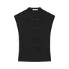 Comércio Exterior Verão Novo Estilo Europeu e Americano Moda Feminina Casual Soltinho Gola Redonda Blusa com Decoração de Nó de Corda