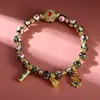 Pulseira Estilo Ins com Contas de Esmalte Cloisonné e Contas Douradas Areia, Design de Nicho, Versátil e Estilosa, Disponível em Múltiplas Cores