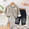 Conjunto de Lã para Meninas, Moletom de Lã da Moda para Crianças, Novo Estilo de Inverno 2025, Conjunto Casual de Duas Peças com Capuz e Manga Longa para Meninos
